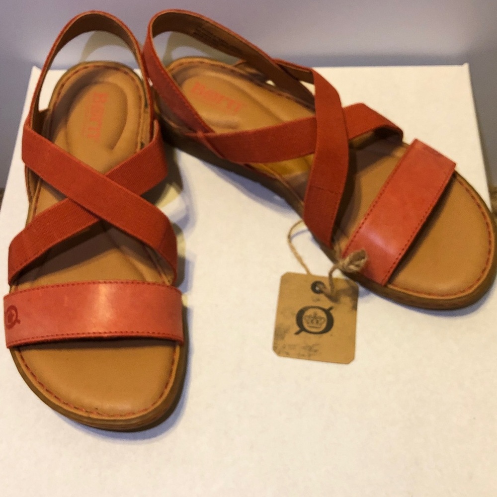 Born Orange Leather Sandals